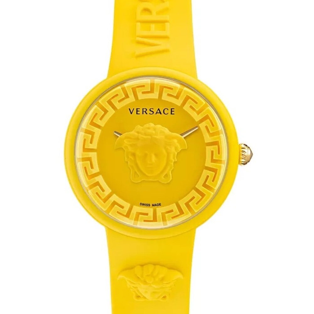 Versace Unisex Men Women Yellow Watch Medusa Pop Strap Fashion wristlet case New - Picture 4 of 11